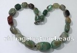 CGN108 20 inches 10*15mm - 20*30mm nuggets agate gemstone necklaces