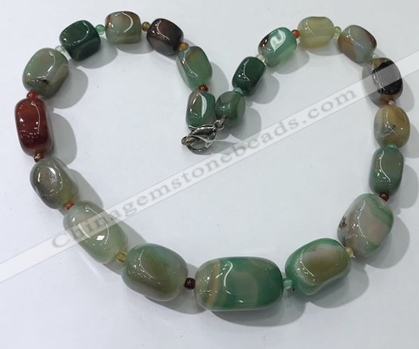 CGN108 20 inches 10*15mm - 20*30mm nuggets agate gemstone necklaces