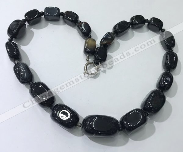 CGN110 20 inches 10*15mm - 20*30mm nuggets agate gemstone necklaces