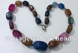 CGN111 20 inches 10*15mm - 20*30mm nuggets agate gemstone necklaces