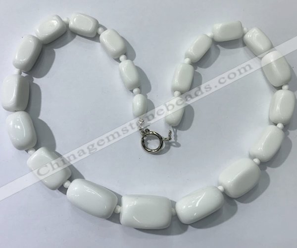 CGN121 22 inches 10*14mm - 20*30mm nuggets white porcelain necklaces