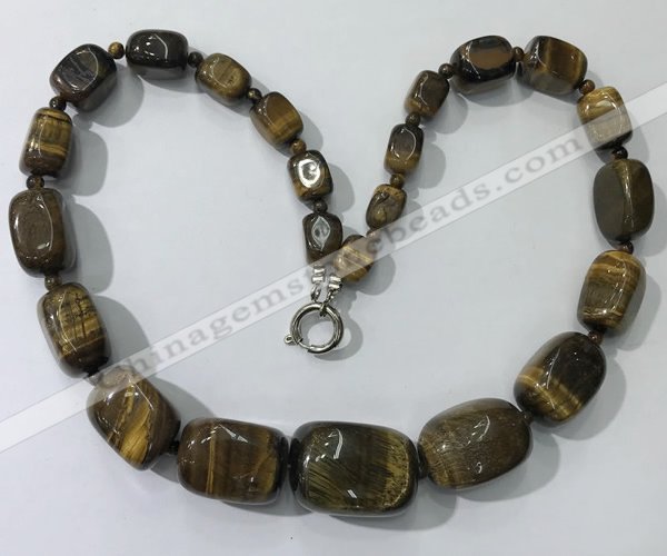 CGN128 22 inches 10*14mm - 20*30mm nuggets yellow tiger eye necklaces