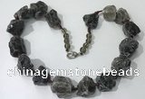 CGN143 19.5 inches 10*14mm - 20*30mm nuggets smoky quartz necklaces