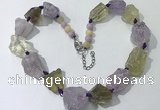 CGN146 19.5 inches 10*14mm - 20*30mm nuggets mixed quartz necklaces