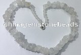 CGN155 18.5 inches 12*16mm - 13*18mm nuggets white crystal necklaces