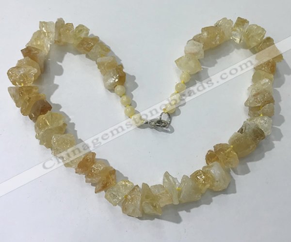 CGN159 18.5 inches 12*16mm - 13*18mm nuggets citrine necklaces