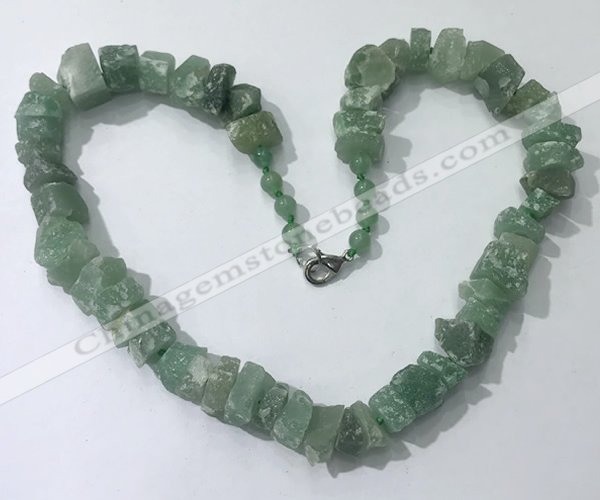 CGN160 18.5 inches 12*16mm - 13*18mm nuggets green aventurine necklaces