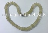 CGN174 20 inches 7*12mm - 9*12mm tyre matte lemon quartz necklaces