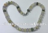 CGN176 20 inches 7*12mm - 9*12mm tyre matte mixed quartz necklaces