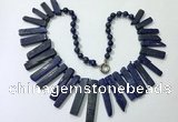 CGN193 23 inches 8*20mm - 11*60mm lapis lazuli stick necklaces