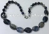 CGN251 20.5 inches 8mm round & 18*25mm oval agate necklaces