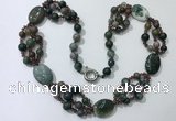 CGN296 24.5 inches chinese crystal & Indian agate beaded necklaces