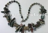 CGN307 27.5 inches chinese crystal & Indian agate beaded necklaces