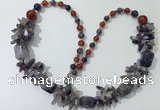 CGN310 27.5 inches chinese crystal & mixed gemstone beaded necklaces