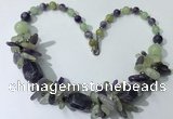 CGN330 20.5 inches chinese crystal & mixed gemstone beaded necklaces