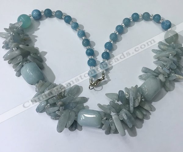 CGN335 20.5 inches chinese crystal & mixed gemstone beaded necklaces