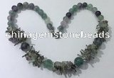 CGN353 19.5 inches chinese crystal & fluorite beaded necklaces