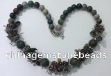 CGN357 19.5 inches chinese crystal & Indian agate beaded necklaces