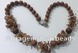 CGN359 19.5 inches chinese crystal & goldstone beaded necklaces