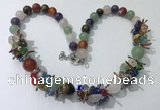 CGN363 19.5 inches chinese crystal & mixed gemstone beaded necklaces