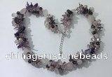 CGN404 19.5 inches chinese crystal & mixed quartz chips beaded necklaces