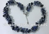 CGN412 19.5 inches chinese crystal & black agate chips beaded necklaces