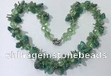 CGN414 19.5 inches chinese crystal & amazonite chips beaded necklaces