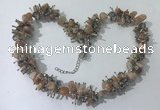 CGN415 19.5 inches chinese crystal & moonstone chips beaded necklaces