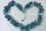 CGN420 19.5 inches chinese crystal & turquoise beaded necklaces