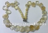 CGN430 20 inches freeform citrine gemstone beaded necklaces