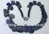 CGN432 20 inches freeform lapis lazuli gemstone beaded necklaces