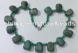 CGN443 21.5 inches freeform amazonite beaded necklaces