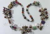 CGN452 25.5 inches chinese crystal & mixed gemstone beaded necklaces