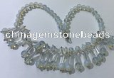 CGN500 21 inches chinese crystal & opal beaded necklaces