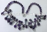 CGN503 21 inches chinese crystal & amethyst beaded necklaces