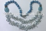 CGN516 23.5 inches chinese crystal & mixed gemstone beaded necklaces