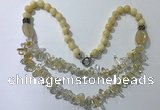 CGN517 23.5 inches chinese crystal & mixed gemstone beaded necklaces