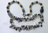 CGN518 23.5 inches chinese crystal & mixed gemstone beaded necklaces