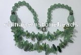 CGN524 23.5 inches chinese crystal & green aventurine beaded necklaces