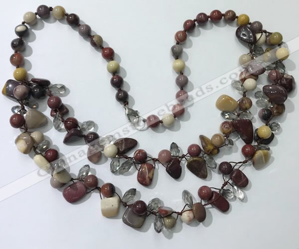 CGN531 19.5 inches chinese crystal & mookaite beaded necklaces