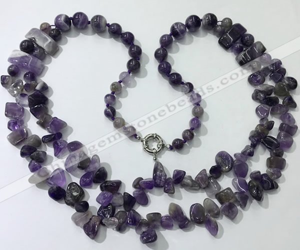 CGN538 27 inches fashion amethyst gemstone beaded necklaces