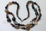 CGN549 23.5 inches striped agate gemstone beaded necklaces