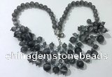 CGN557 19.5 inches stylish 4mm - 12mm cat eye beaded necklaces