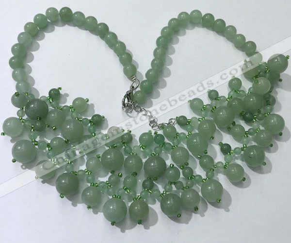 CGN560 19.5 inches stylish 4mm - 12mm green aventurine beaded necklaces