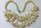 CGN561 19.5 inches stylish 4mm - 12mm yellow jade beaded necklaces