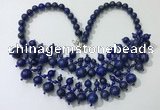 CGN566 19.5 inches stylish 4mm - 12mm lapis lazuli beaded necklaces