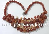 CGN570 19.5 inches stylish 4mm - 12mm striped agate beaded necklaces