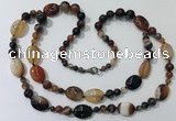 CGN582 23.5 inches striped agate gemstone beaded necklaces