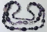 CGN583 23.5 inches striped agate gemstone beaded necklaces