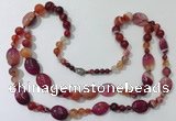 CGN585 23.5 inches striped agate gemstone beaded necklaces